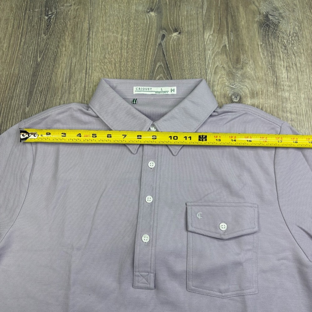 Criquet Mens Purple Pima Cotton Long Sleeve Rugby Players Polo Shirt Size L - Picture 12 of 14